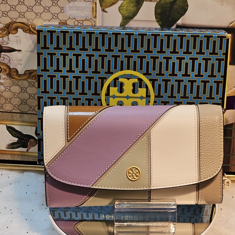Tory Burch Robinson Patchwork Leather Wallet On A… - image 2